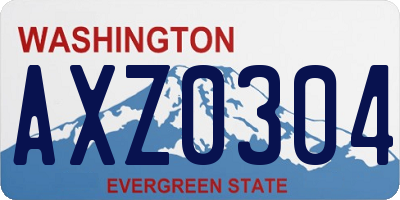 WA license plate AXZ0304