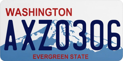 WA license plate AXZ0306