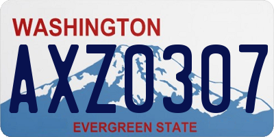 WA license plate AXZ0307