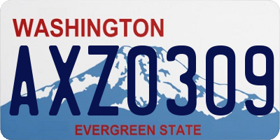 WA license plate AXZ0309