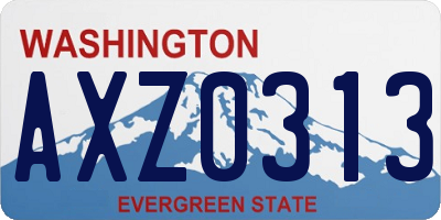 WA license plate AXZ0313