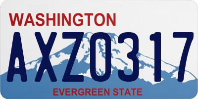 WA license plate AXZ0317