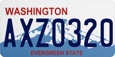 WA license plate AXZ0320