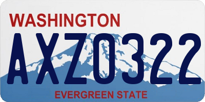 WA license plate AXZ0322