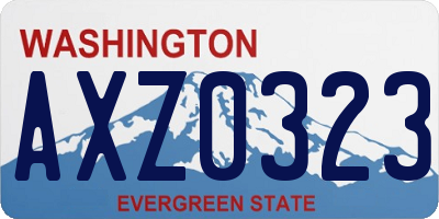 WA license plate AXZ0323