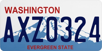 WA license plate AXZ0324