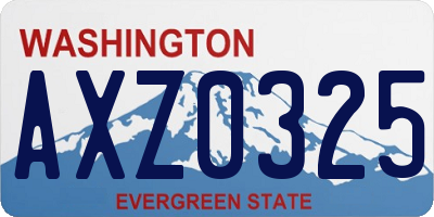 WA license plate AXZ0325