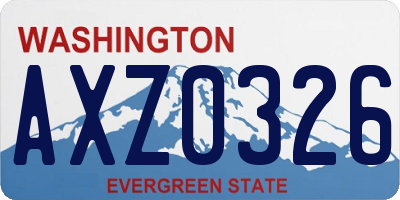 WA license plate AXZ0326