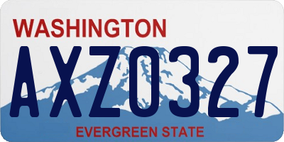 WA license plate AXZ0327