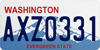 WA license plate AXZ0331