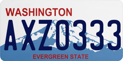 WA license plate AXZ0333