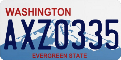 WA license plate AXZ0335