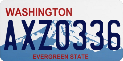 WA license plate AXZ0336