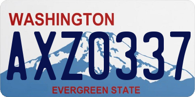 WA license plate AXZ0337