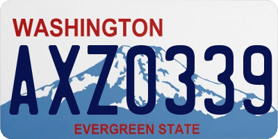 WA license plate AXZ0339