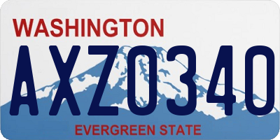 WA license plate AXZ0340
