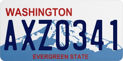 WA license plate AXZ0341