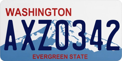 WA license plate AXZ0342