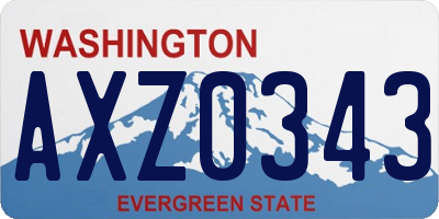 WA license plate AXZ0343
