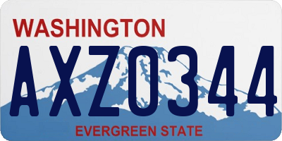 WA license plate AXZ0344