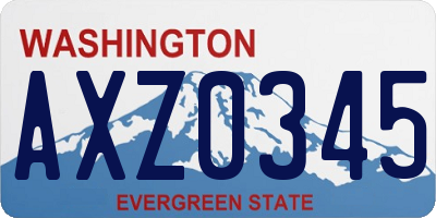 WA license plate AXZ0345