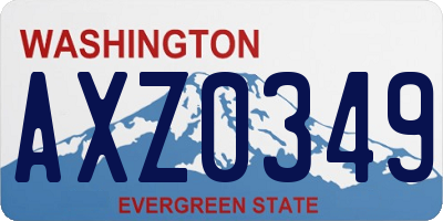 WA license plate AXZ0349