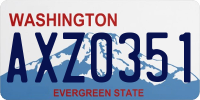 WA license plate AXZ0351