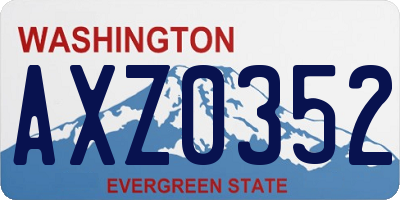 WA license plate AXZ0352