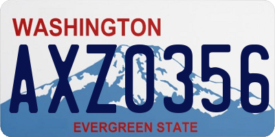 WA license plate AXZ0356
