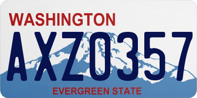WA license plate AXZ0357