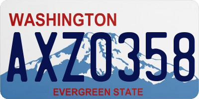WA license plate AXZ0358