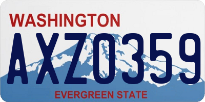 WA license plate AXZ0359