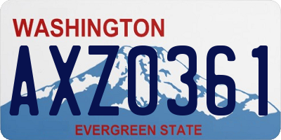 WA license plate AXZ0361