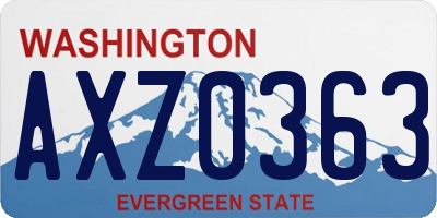 WA license plate AXZ0363