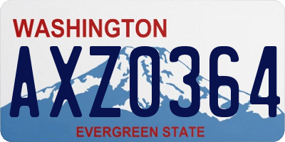 WA license plate AXZ0364