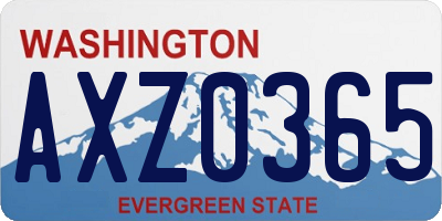 WA license plate AXZ0365