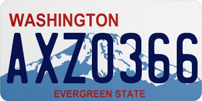 WA license plate AXZ0366