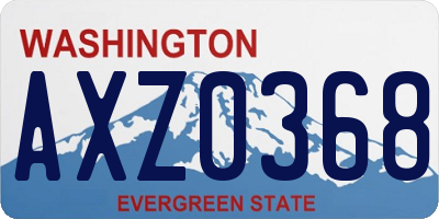 WA license plate AXZ0368