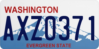 WA license plate AXZ0371