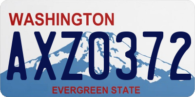 WA license plate AXZ0372
