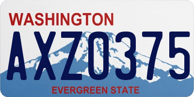 WA license plate AXZ0375
