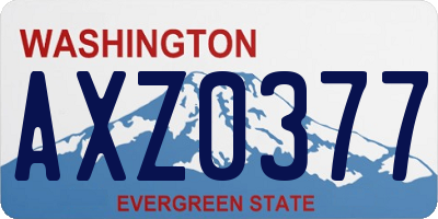 WA license plate AXZ0377