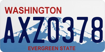 WA license plate AXZ0378