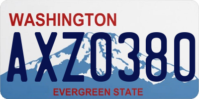 WA license plate AXZ0380