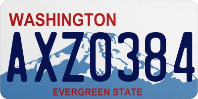 WA license plate AXZ0384