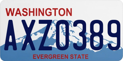 WA license plate AXZ0389
