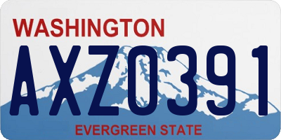 WA license plate AXZ0391