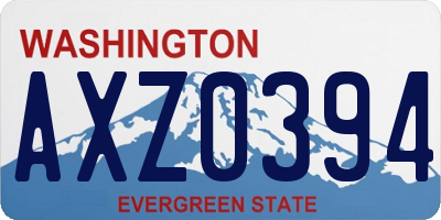 WA license plate AXZ0394