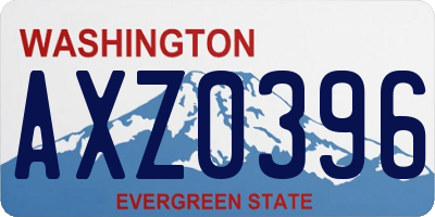 WA license plate AXZ0396
