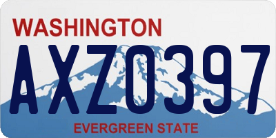 WA license plate AXZ0397